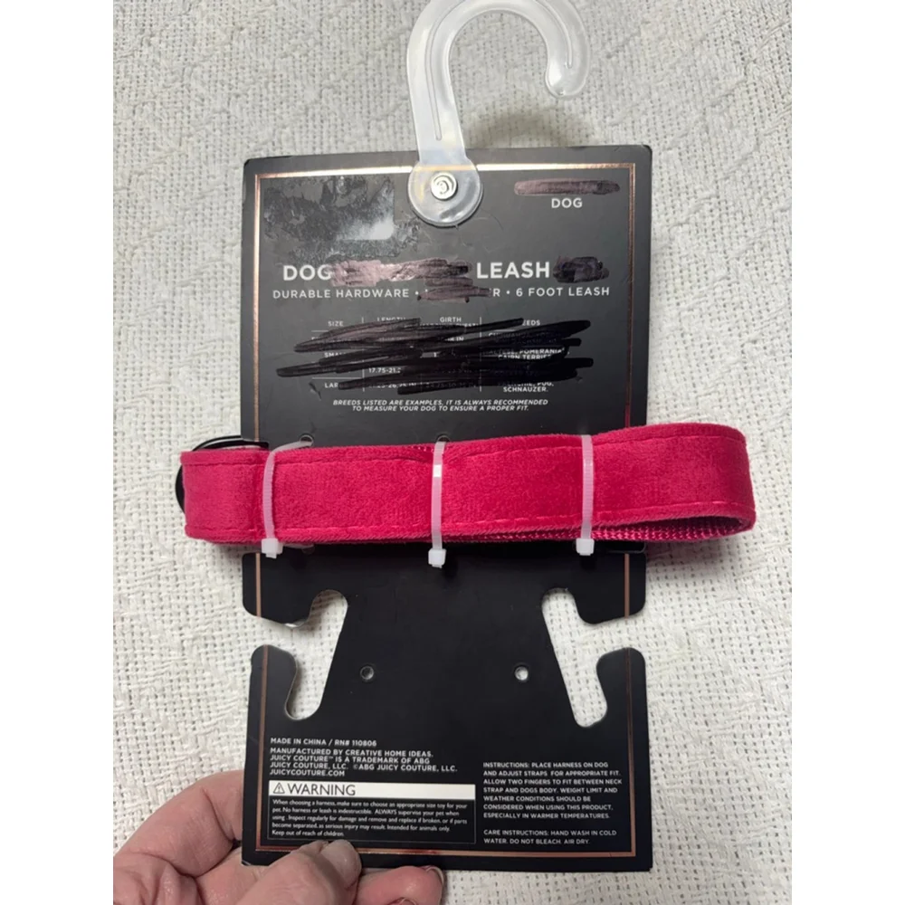 New Juicy Couture Bling Boujee Hot Pink 6 Foot Long Dog Leash